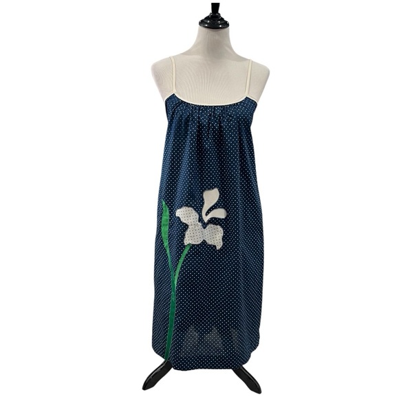 Ava Bergmann Dresses & Skirts - Vintage Ava Bergman Swirl Embroidered Floral Polka Dot Dress
